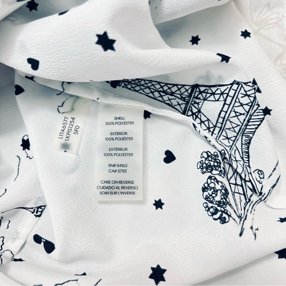 Karl Lagerfeld Paris Med White and Black Whimsical Eiffel Tower Print - Picture 6 of 11
